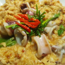 ข้าว + ไข่ข้น ห่อหมก ปลาหมึก