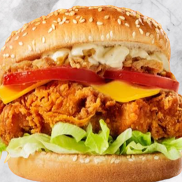 [อร่อยซ่ากับโค้ก] Burger อกไก่กรอบ+ชีส ทรัฟเฟิลมาโย +  โค้ก ออริจินัล (กระป๋อง)