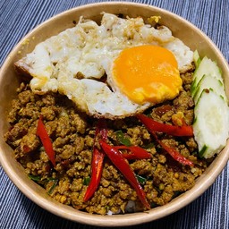 ข้าวคั่วกลิ้งหมูสับ