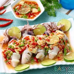 ปลาหมึกนึ่งมะนาว