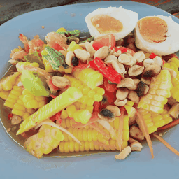 Spicy Corn Salad With Salted Egg