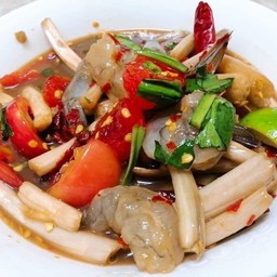 ตำสายบัว กุ้งสด