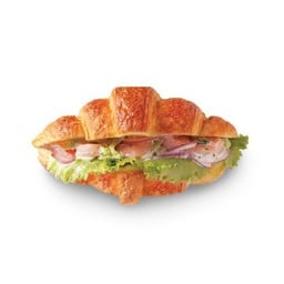 Shrimp salad croissant sandwich