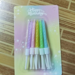 เทียนเกลียวสั้นสีพาสเทล