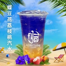 อัญชันลิ้นจี่ พีช โซดา