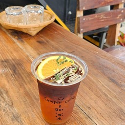 Peach tea + Espresso