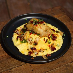 ข้าวไข่ข้นปลากระพงพริกเกลือ