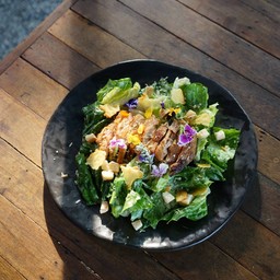 สลัดผักไก่ย่าง น้ำสลัดงา