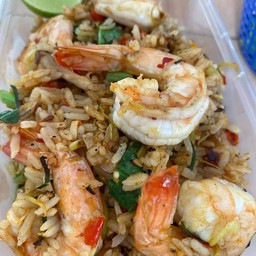 ข้าวกะเพราคลุกกุ้ง