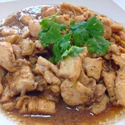 ข้าวราด ผัดกระเทียม