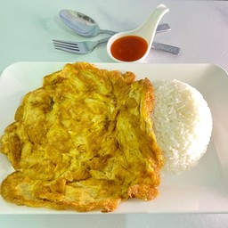 ข้าวราดไข่เจียวหมูสับ (2ฟอง)