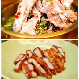 เล้งแซ่บ + หมูสามชั้นทอด