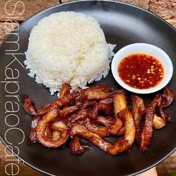 ข้าวหน้าหมูแดดเดียวทอด 100g จิ้มแจ่ว
