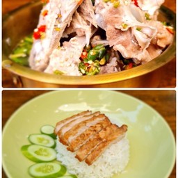 เล้งแซ่บ + ข้าวหมูสันนอกทอด