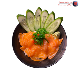 ข้าวหน้าแซลมอนซาซิมิ (Salmon Sashimi Don)
