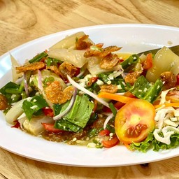ยำผักกาดดอง+กุ้งแห้ง