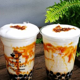 นมคาราเมลไข่มุกพ่นไฟ