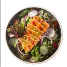 แซลม่อนลุยสวน Salmon Spicy Salad