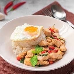 ข้าวกระเพราไก่+ไข่ดาว