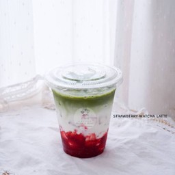 Strawberry matcha latte