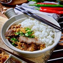 ข้าวแห้งซี่โครงหมูตุ๋นหมูนุ่ม