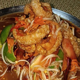 @1 . ส้มตำแตงกวา ตำโคราชกากหมู ปริมาณพิเศษ