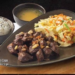 สเต็กเนื้อออสลูกเต๋า Diced Beef steak Australia Set