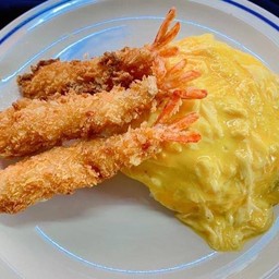 ข้าวไข่ข้นกุ้งทอด