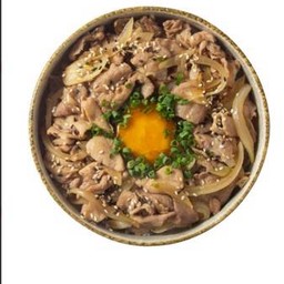 ข้าวด้งหมูสไลด์ไข่ดอง Donburi Pork Slied with Pickled Egg Yolk in Soy Sauce
