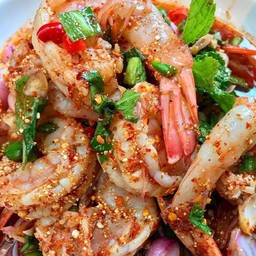 ลาบกุ้งสุก