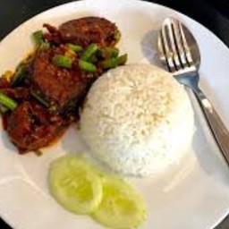 ข้าวปลาดุกทอดเครื่องแกง