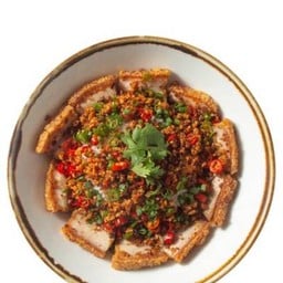 Rice with salt and chilli Crispy pork ข้าวหมูกรอบคั่วพริกเกลือ