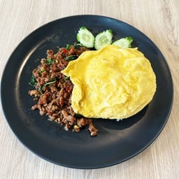 M1/ ข้าวไข่ข้นกะเพราอกไก่สับ