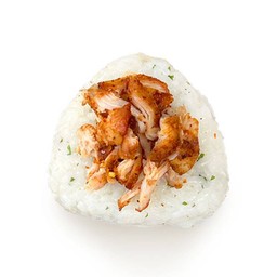 ไก่ซอสหม่าล่าและใบโอบะคลุกข้าว.