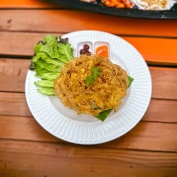 ไข่เจียวกุ้งสับ ราดข้าว