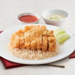 ข้าวมันไก่ทอด - สะโพก