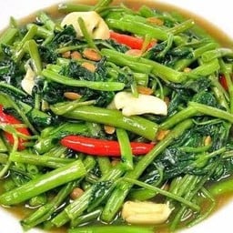 ผักบุ้งไฟแดงกับข้าว