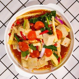 4ยำหมูยอ+ไข่แดง สายบัว