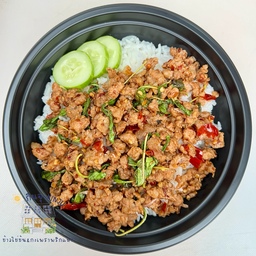 กะเพราหมูสับผัดพริกแห้ง