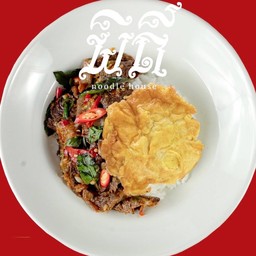 ข้าวกะเพราเนื้อ+ไข่เจียว