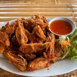 หัวกุ้งชุปแป้งทอด