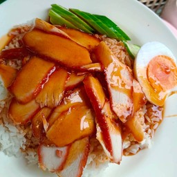 ข้าวหมูแดงนุ่มๆ+ไข่