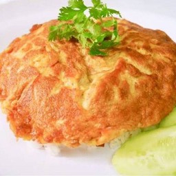 ข้าวราด ไข่เจียวหมูสับ