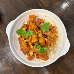 หมูสามชั้นน้ำปลา + ข้าวสวย