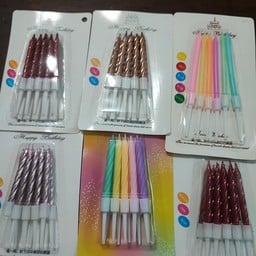 เทียนวันเกิดแท่งสั้น (คละสี)