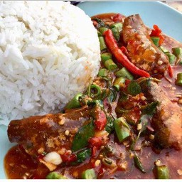 ข้าวราด กระเพราปลากระป๋องโรซ่า