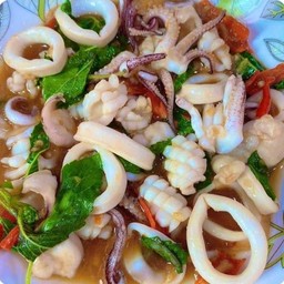ข้าวกระเพราปลาหมึก