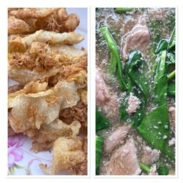 ราดหน้าเส้นใหญ่ชุบไข่ทอด