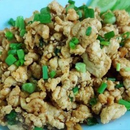 ข้าว+ไก่สับผัดกระเทียม