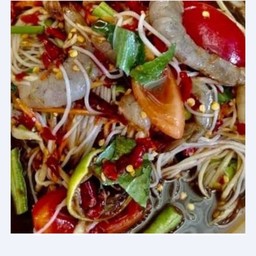 ตำซั่วกุ้งสด
